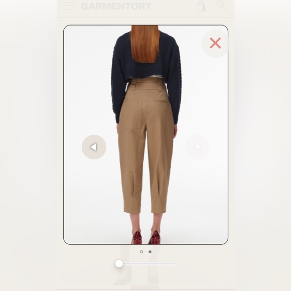 Tibi Myriam twill double waisted pant , khaki, 6 - Picture 2 of 2